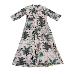 Beau & Ro Jane Dress in Pink Safari Print Size S